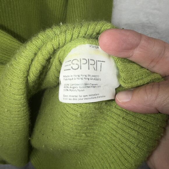 Vintage 80s ESPRIT Pullover Sweater Womens Small Lambswool Angora Blend - Picture 10 of 12